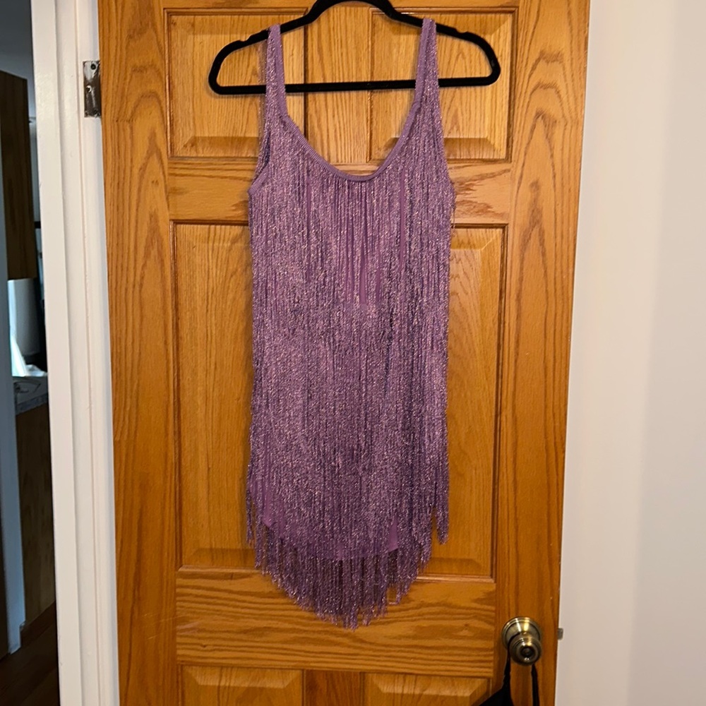 COPY - Stunning Purple Glitter Fringe Dress *midnights* era